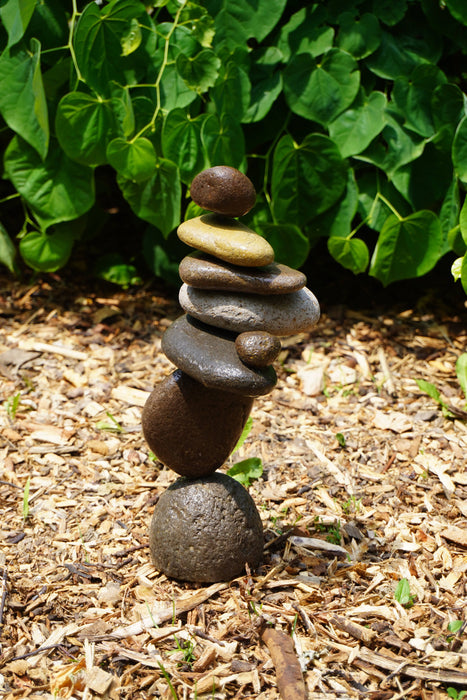 Happy Gardens - 8 Stone Cairn Garden Statue