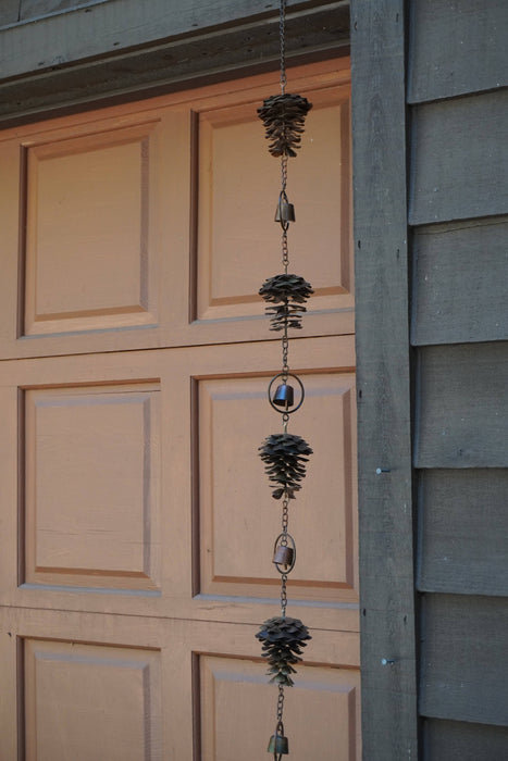 Pinecones and Bells Hanging Garden Ornament