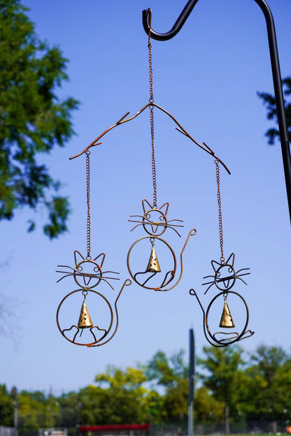 Happy Gardens - Cats w/Bells Wind Chime