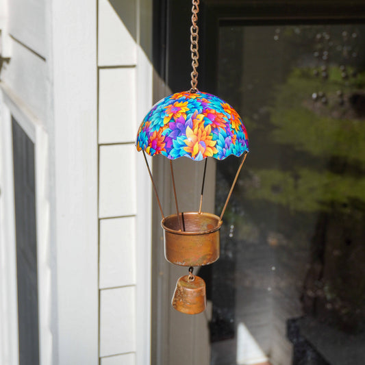 Hot Air Balloon Floral Hanging Ornament - Happy Gardens