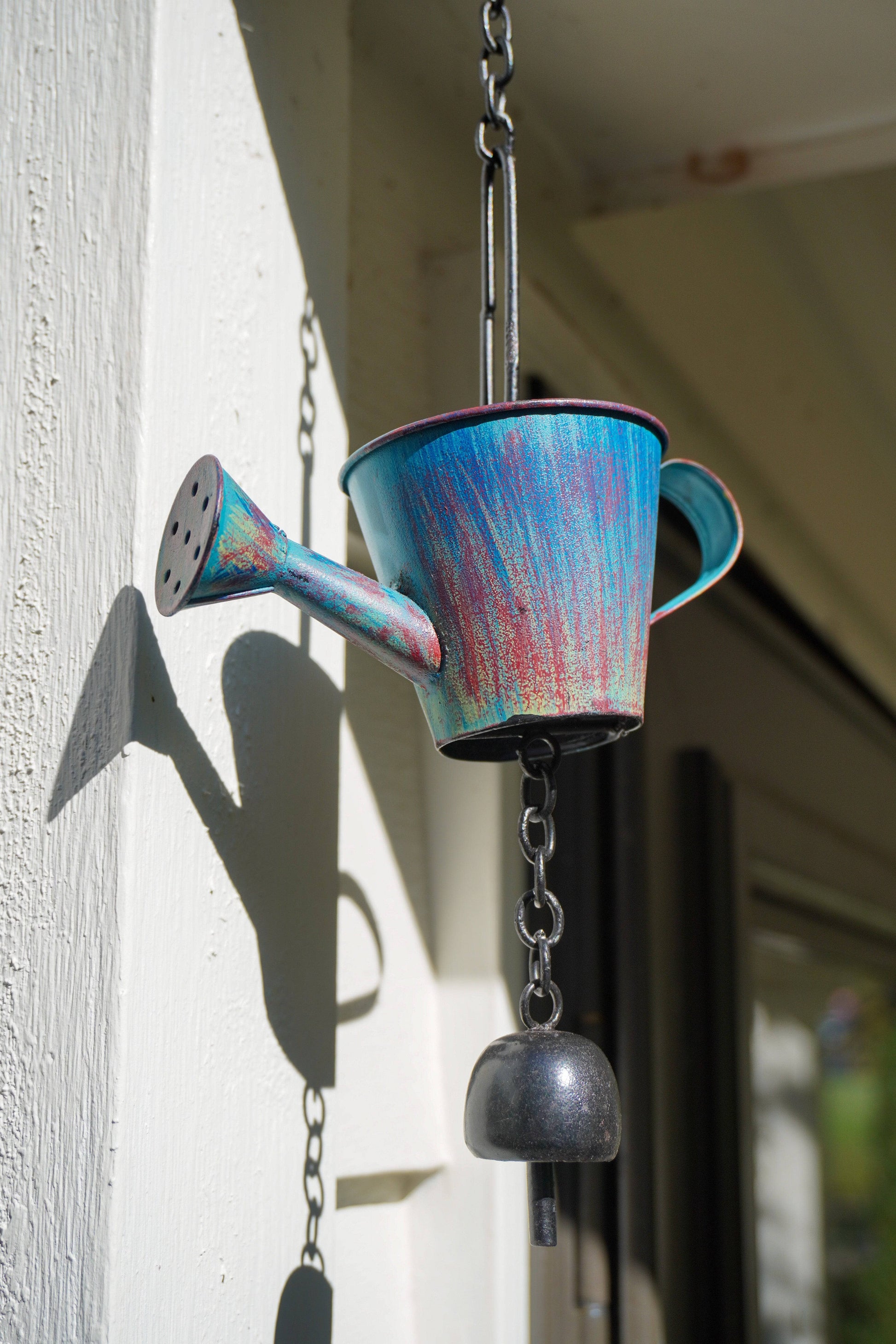 Watering Can Distressed Blue Hanging Ornament - Happy Gardens