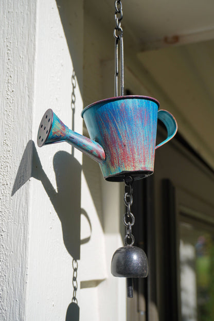 Watering Can Distressed Blue Hanging Ornament - Happy Gardens