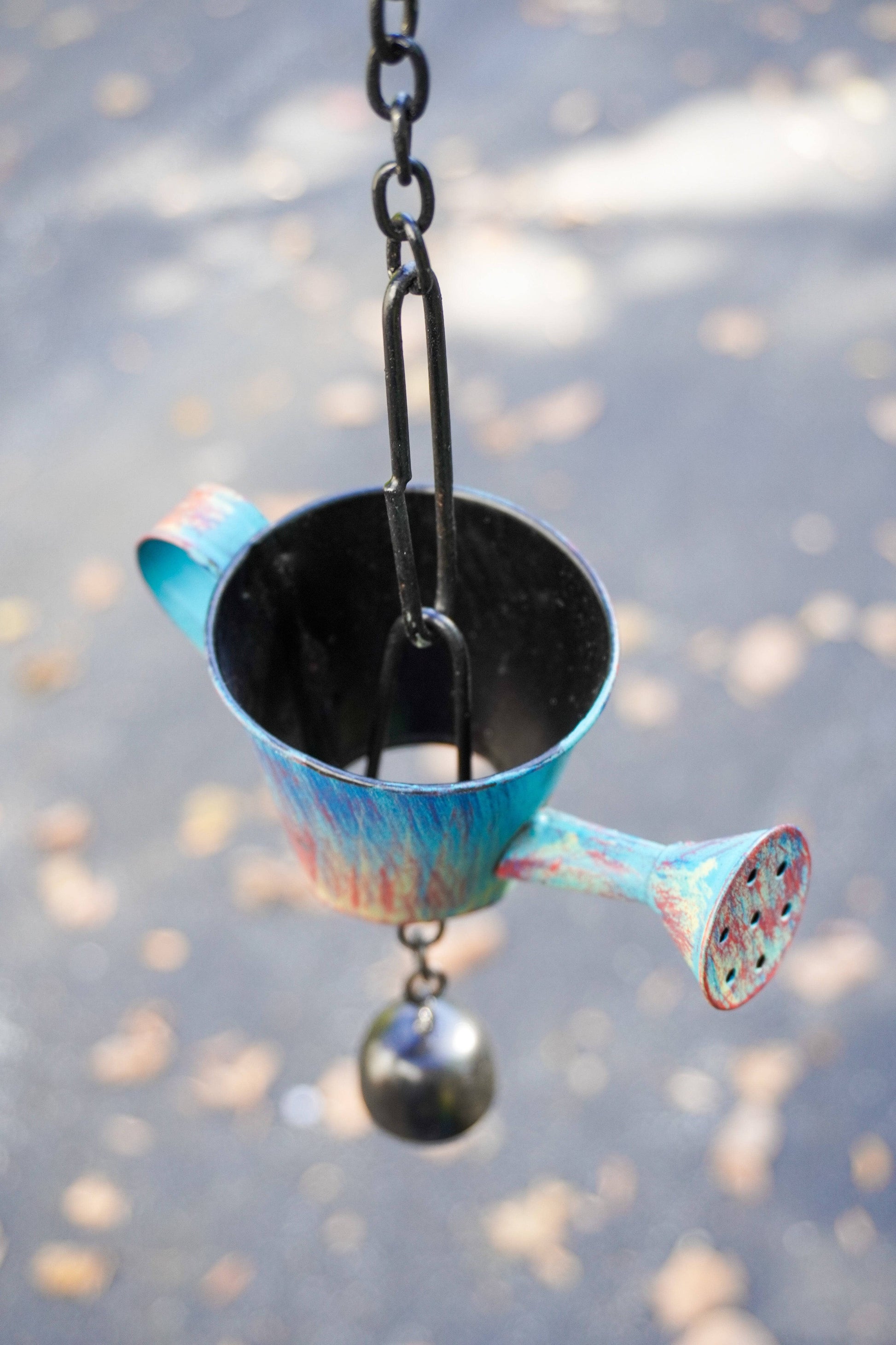 Watering Can Distressed Blue Hanging Ornament - Happy Gardens