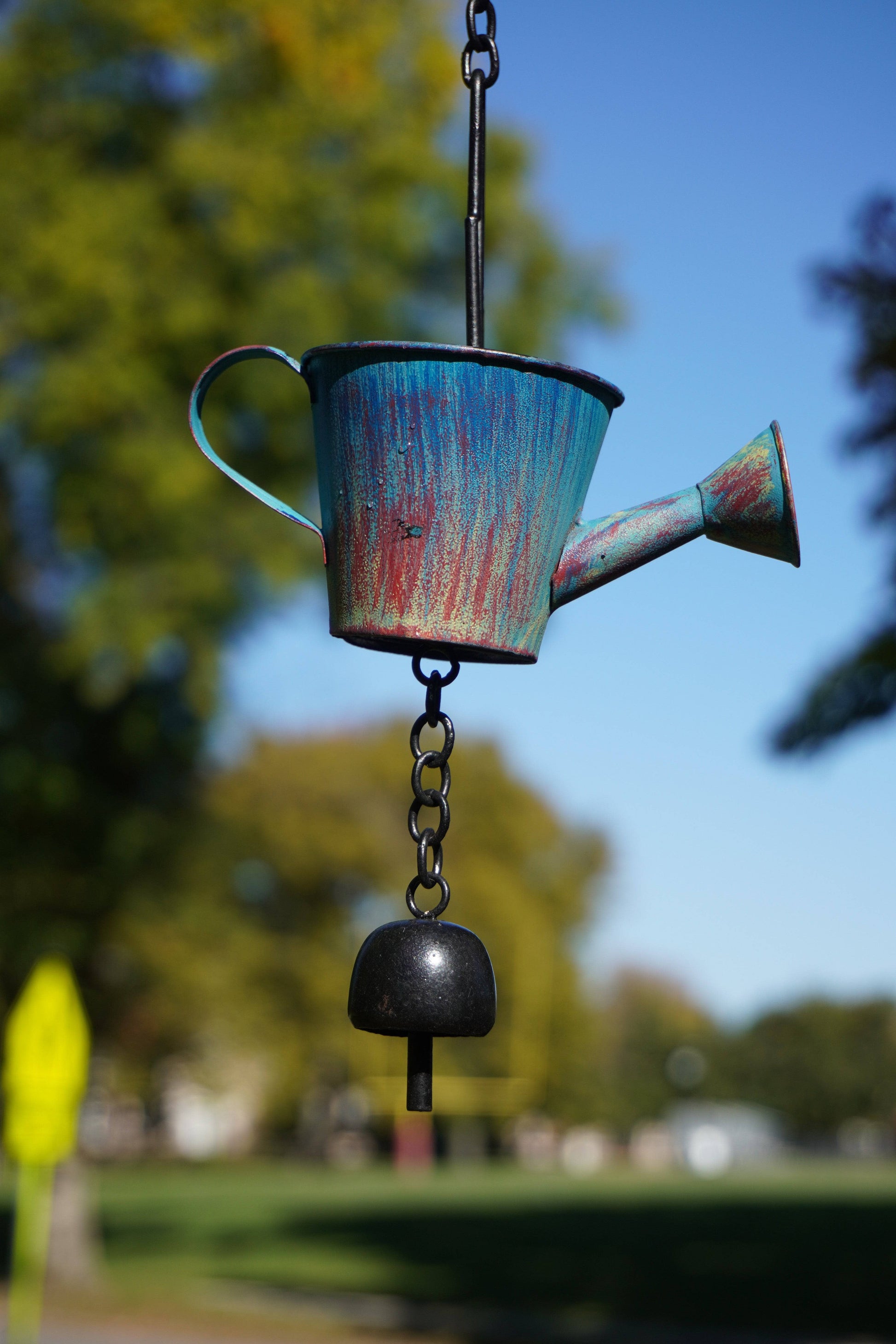 Watering Can Distressed Blue Hanging Ornament - Happy Gardens