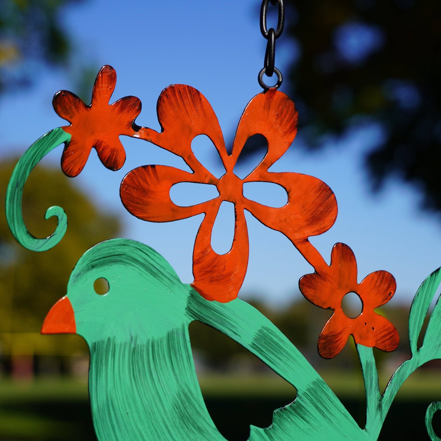 Hanging Bird w/Bells Multicolor Wind Chime - Happy Gardens