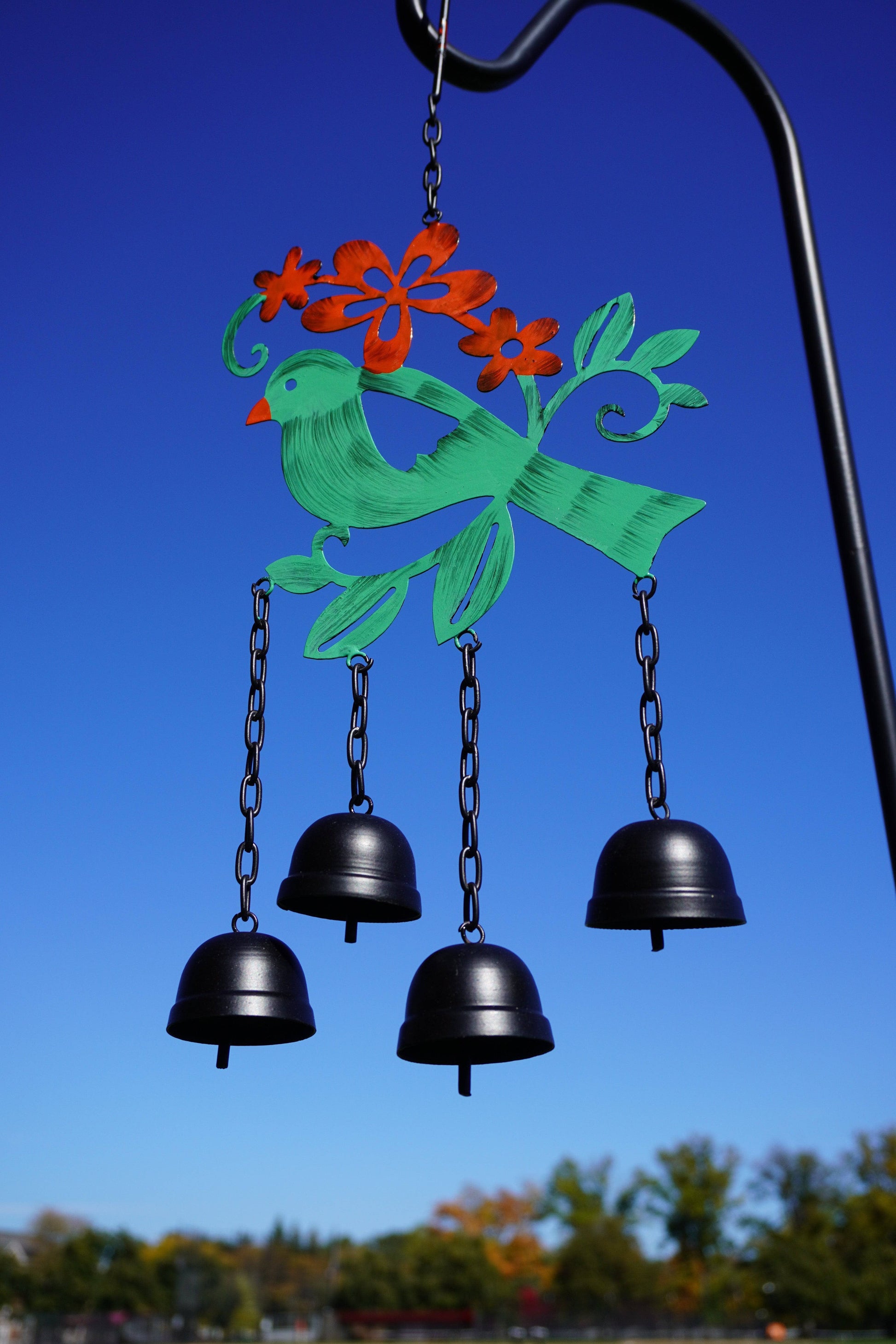 Hanging Bird w/Bells Multicolor Wind Chime - Happy Gardens