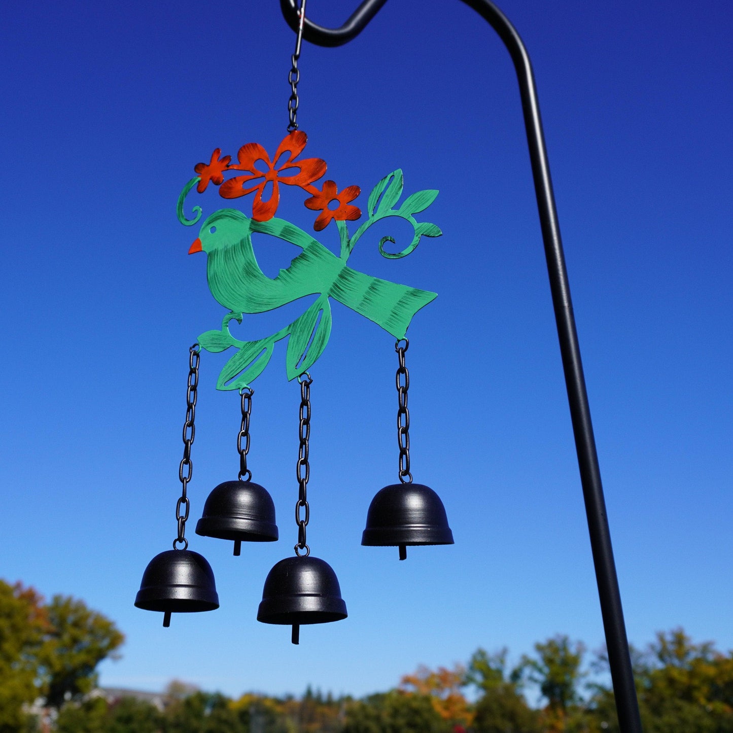Hanging Bird w/Bells Multicolor Wind Chime - Happy Gardens