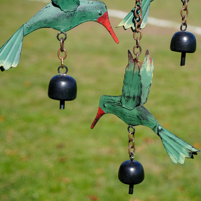 Hanging Hummingbird Multicolor Wind Chime - Happy Gardens