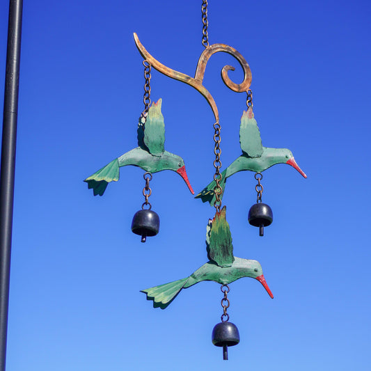 Hanging Hummingbird Multicolor Wind Chime - Happy Gardens