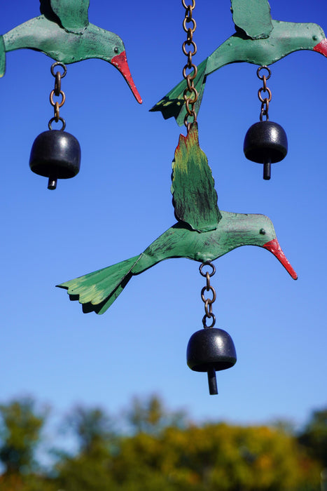 Hanging Hummingbird Multicolor Wind Chime - Happy Gardens