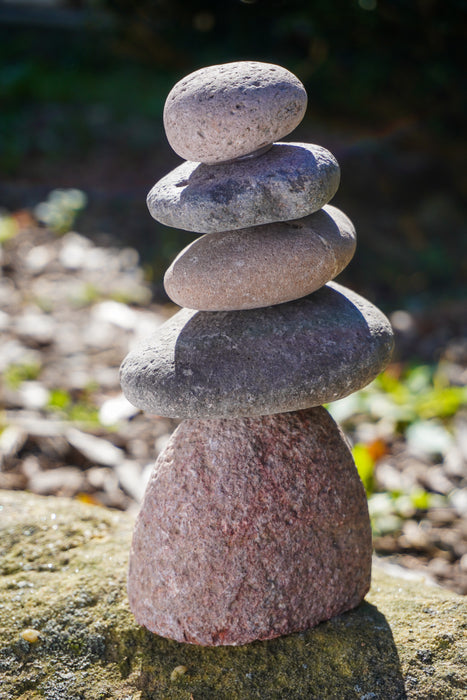 Happy Gardens - 5 Stone Cairn Garden Statue