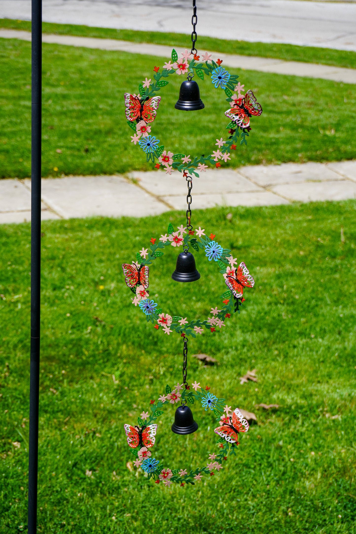 Triple Wreath Multicolor Hanging Ornament - Happy Gardens