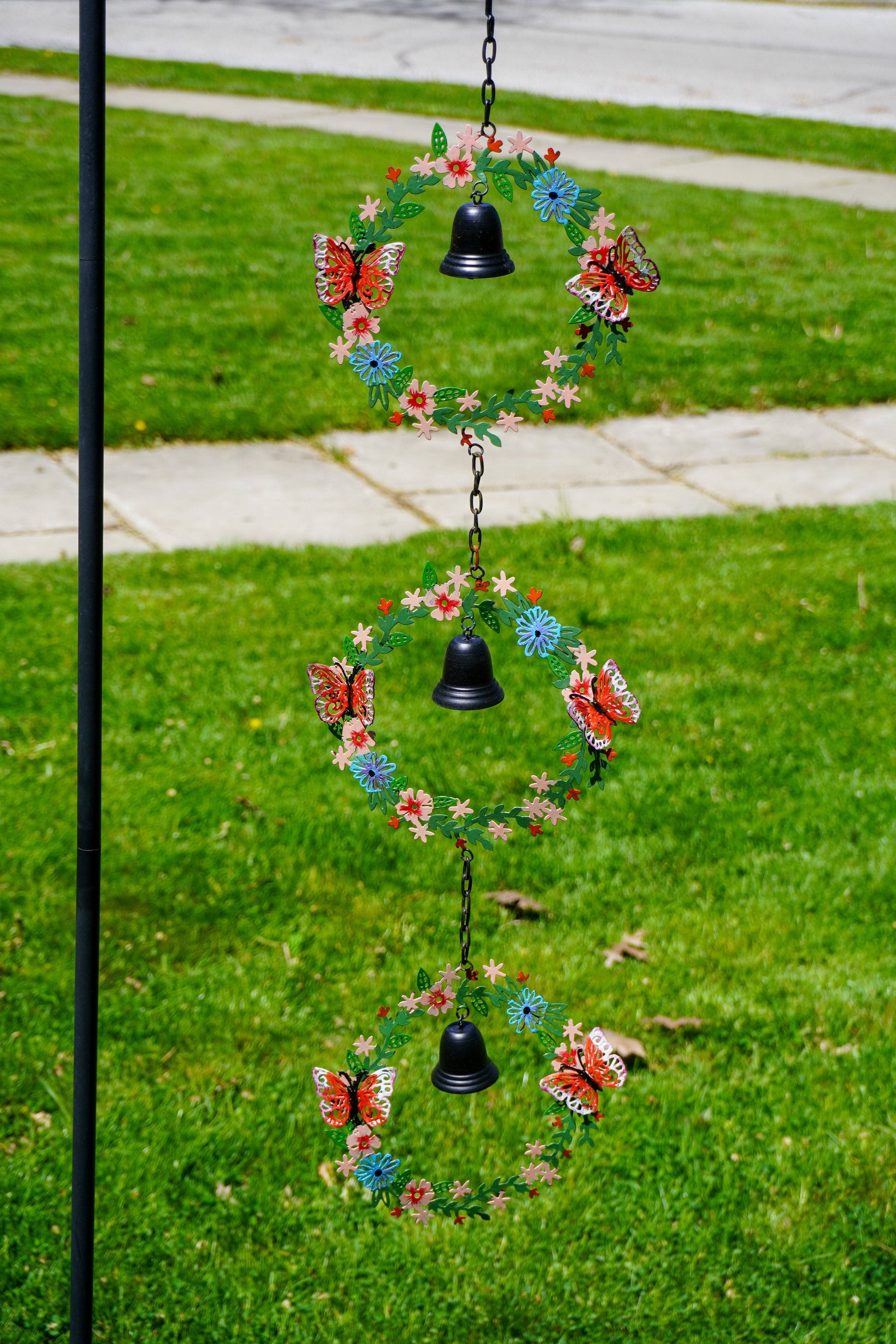 Triple Wreath Multicolor Hanging Ornament - Happy Gardens