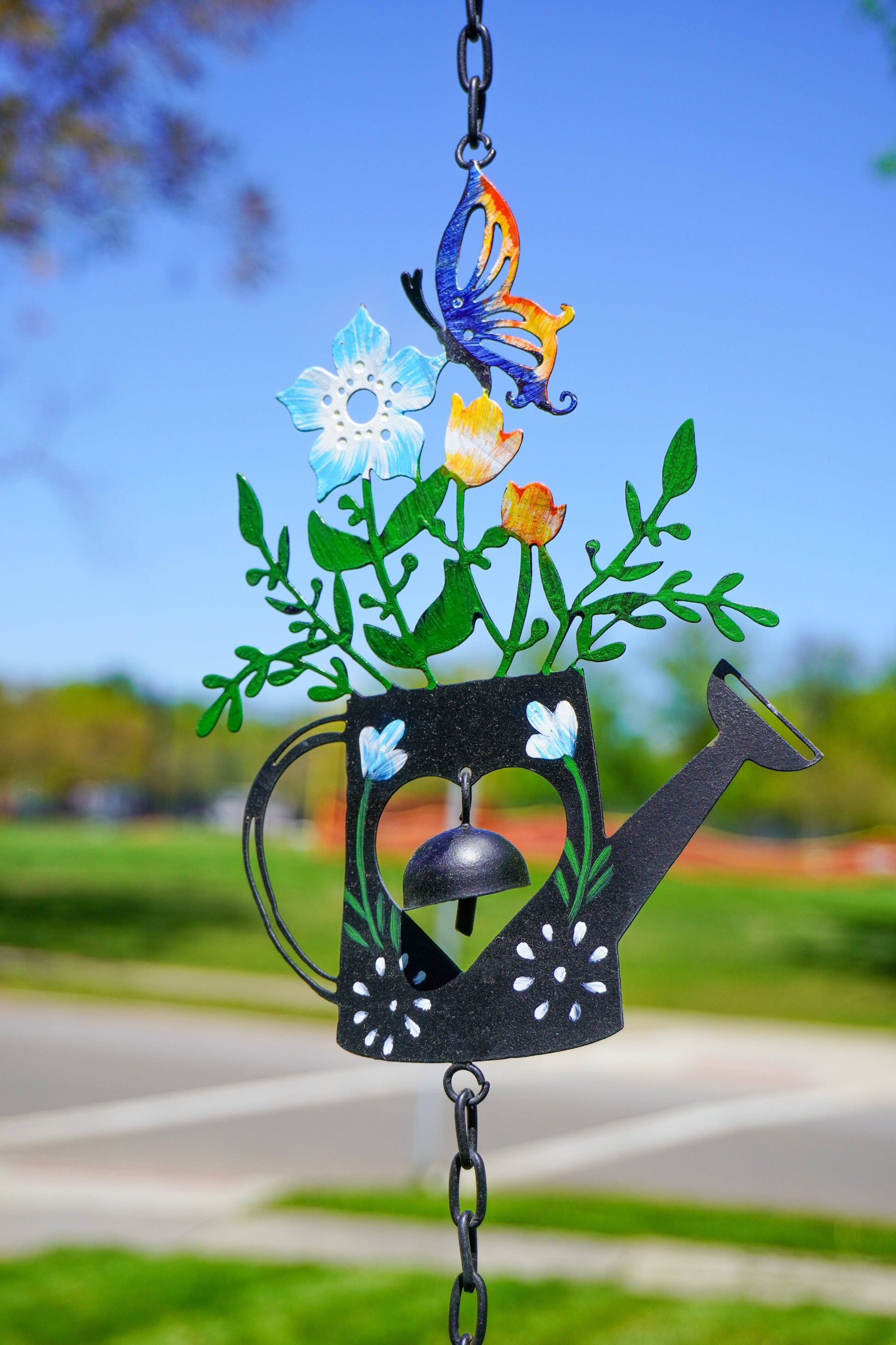 Triple Watering Can Multicolor Hanging Ornament - Happy Gardens