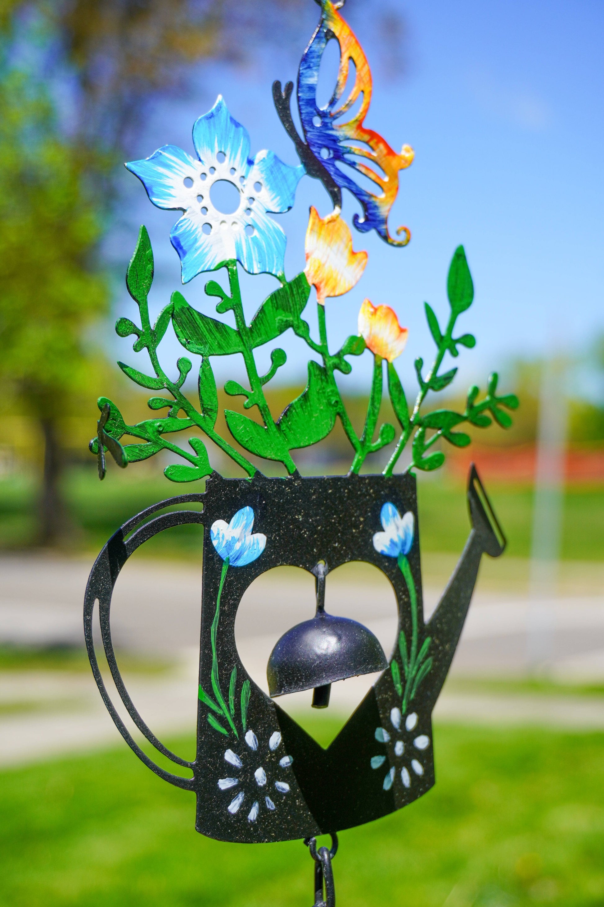 Triple Watering Can Multicolor Hanging Ornament - Happy Gardens
