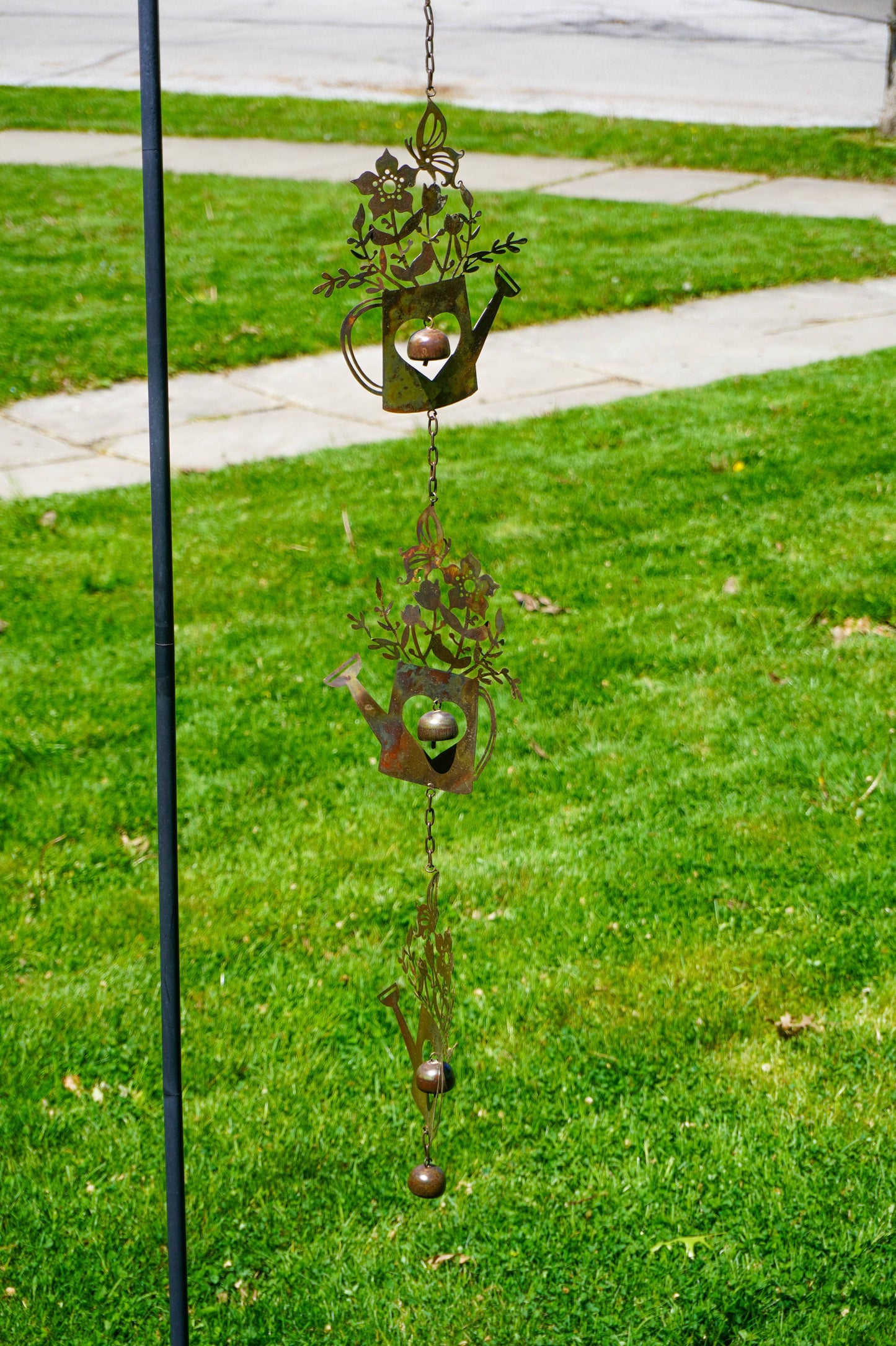 Triple Watering Can Flamed Hanging Ornament - Happy Gardens
