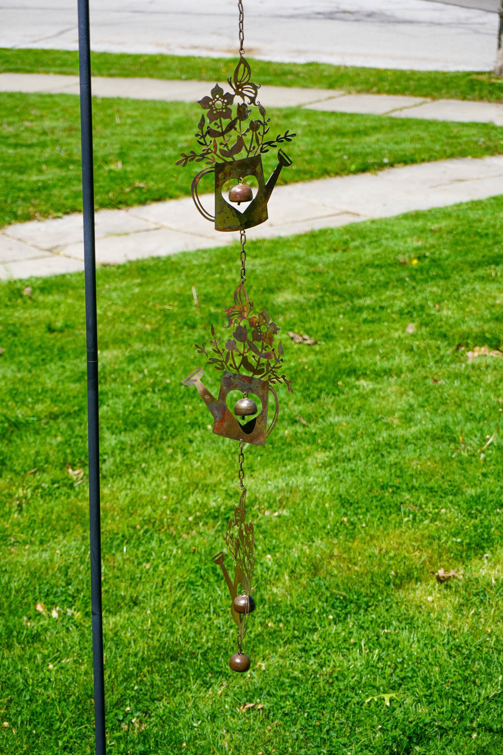 Triple Watering Can Flamed Hanging Ornament - Happy Gardens