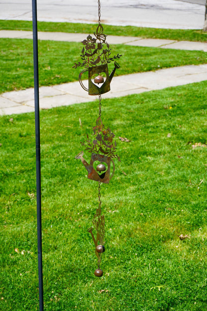 Triple Watering Can Flamed Hanging Ornament - Happy Gardens