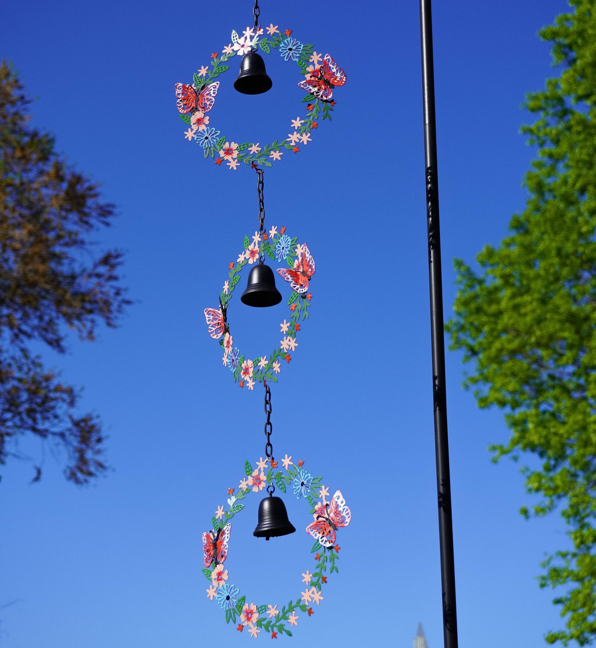 Triple Wreath Multicolor Hanging Ornament - Happy Gardens