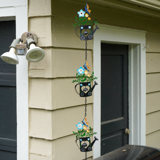 Triple Watering Can Multicolor Hanging Ornament - Happy Gardens