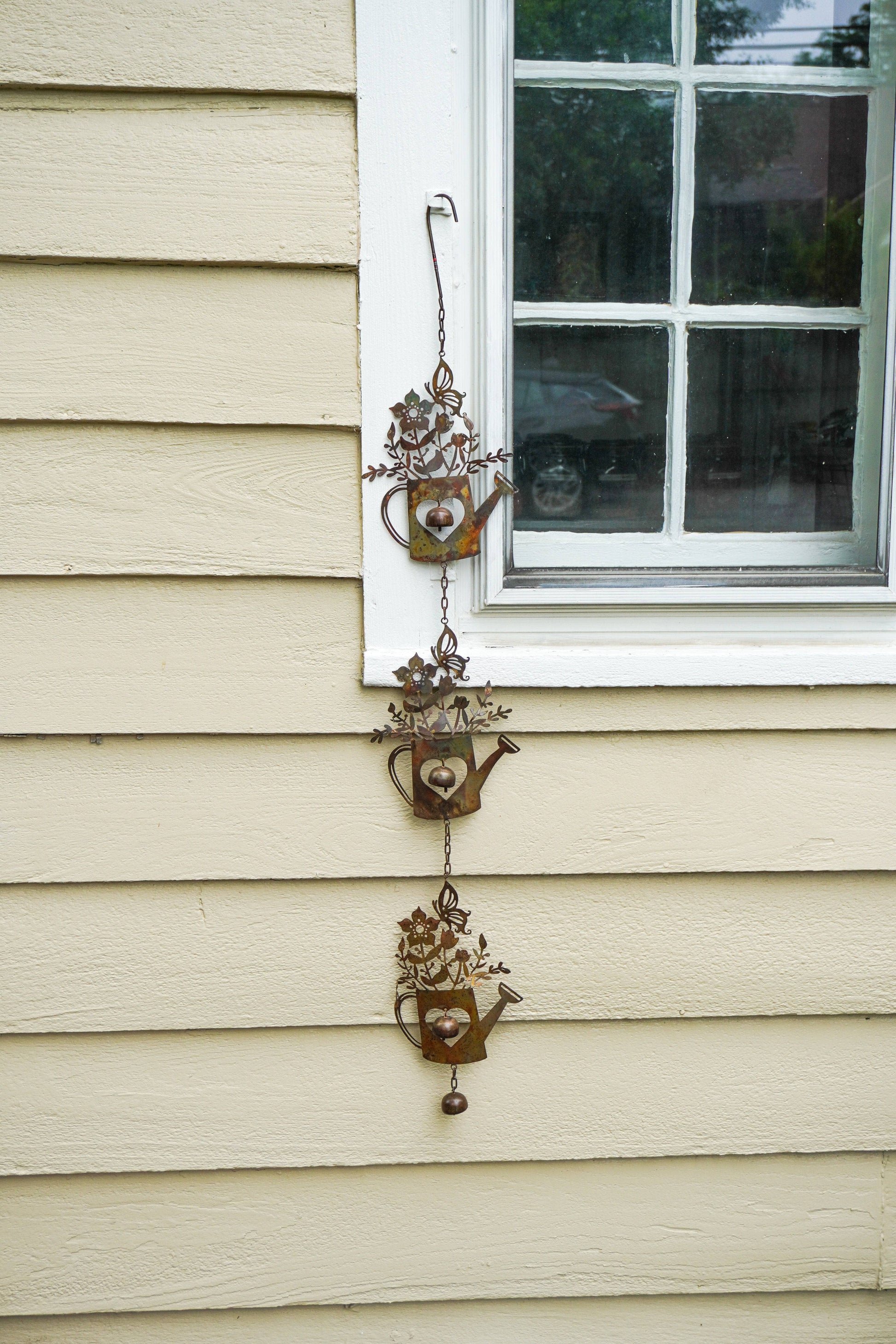 Triple Watering Can Flamed Hanging Ornament - Happy Gardens