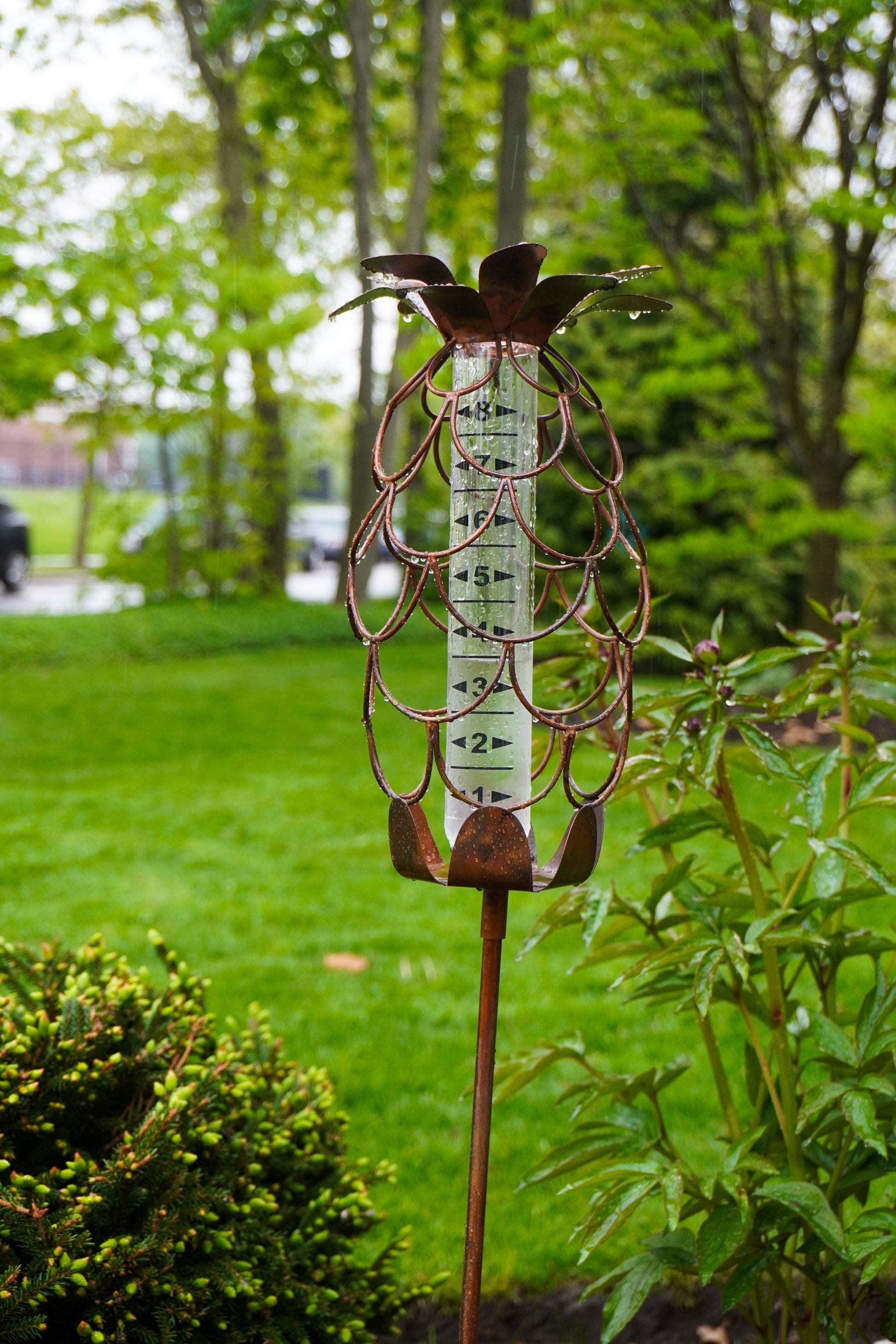 Happy Gardens - Pineapple Rain Gauge Stake