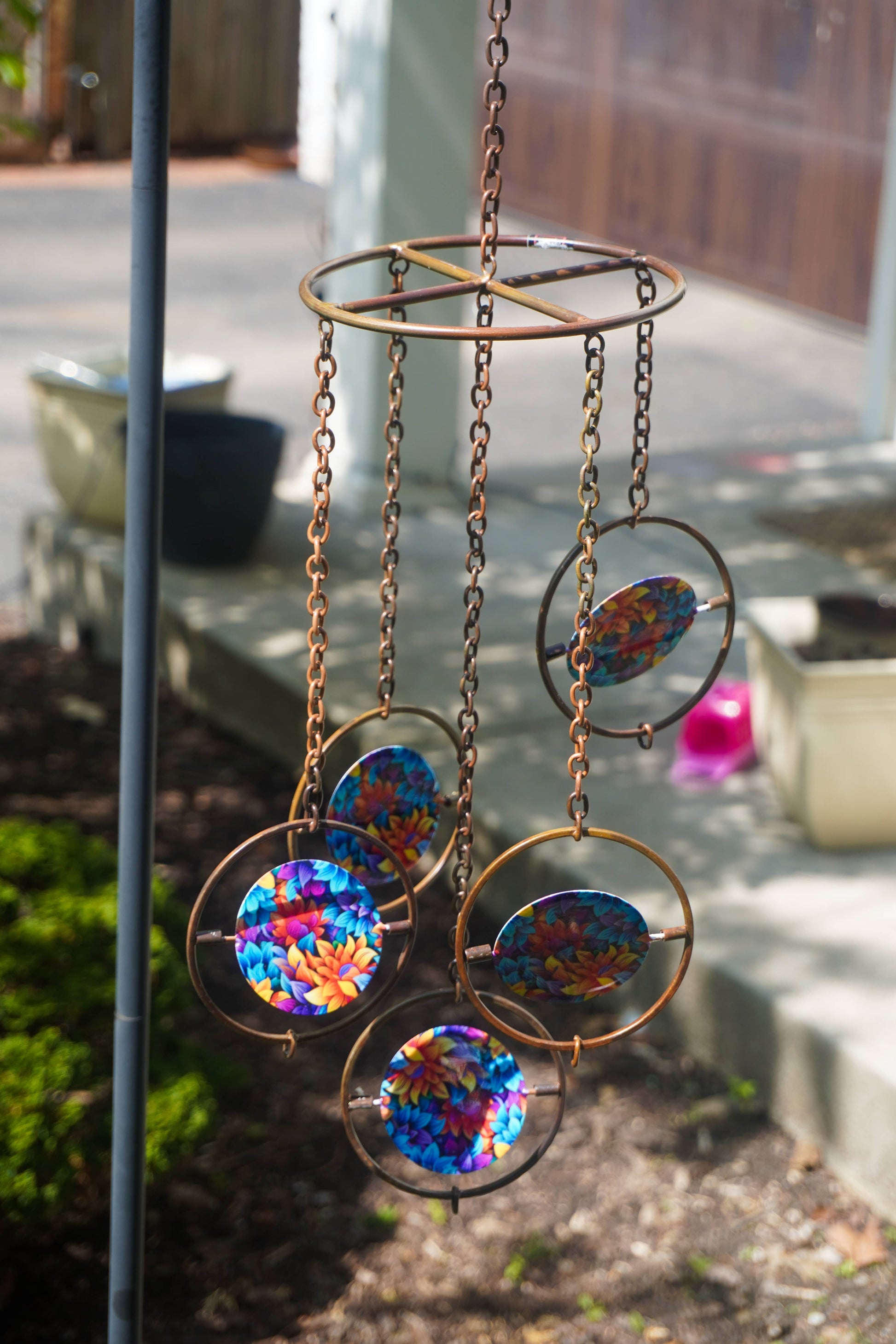 Floral Circle Multicolor Hanging Ornament - Happy Gardens
