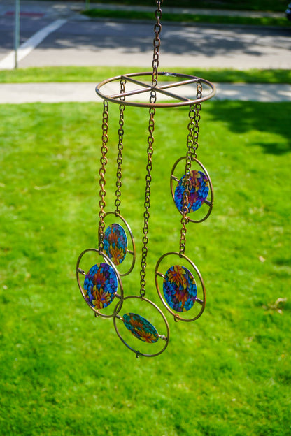 Floral Circle Multicolor Hanging Ornament - Happy Gardens