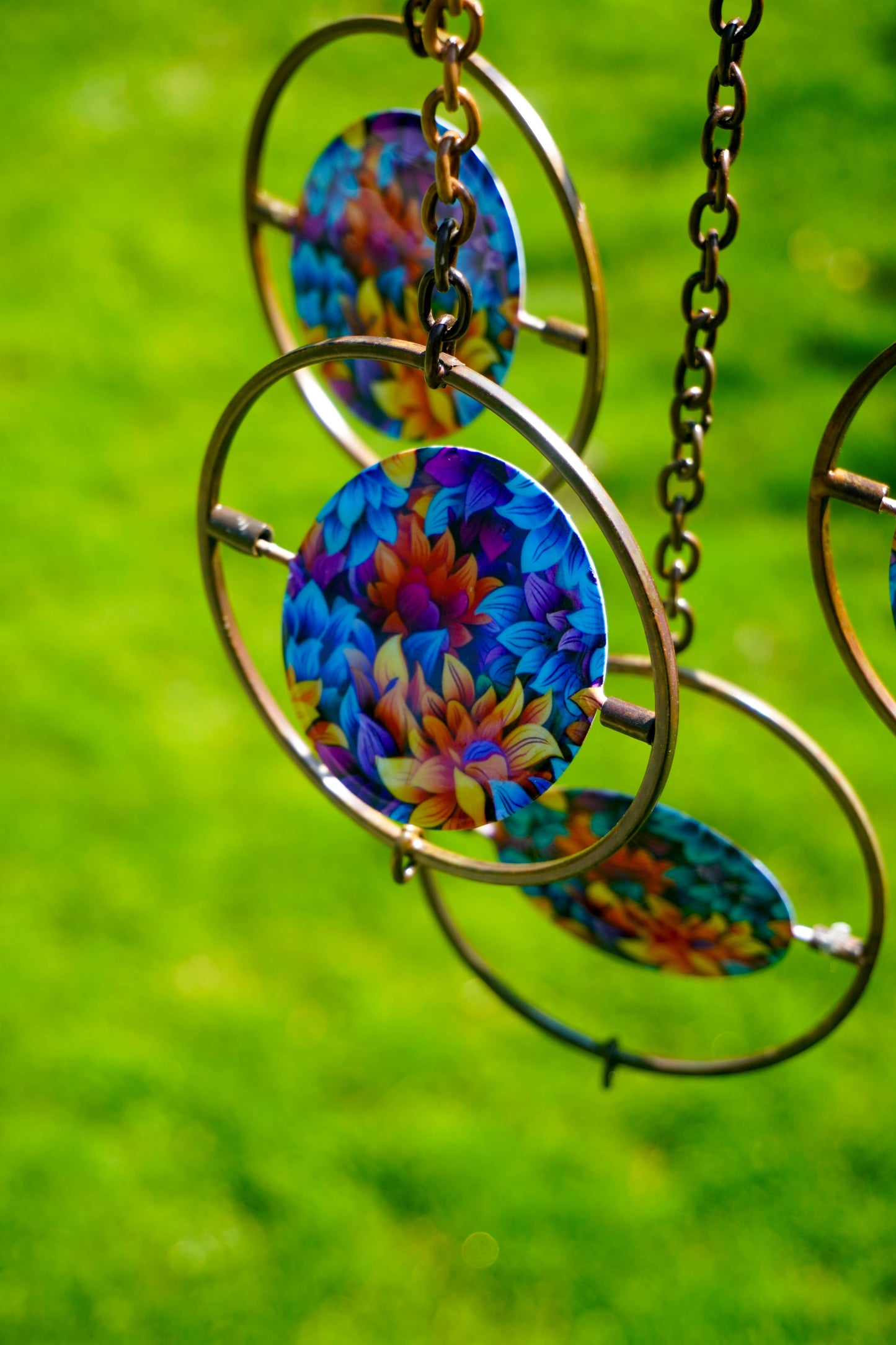 Floral Circle Multicolor Hanging Ornament - Happy Gardens