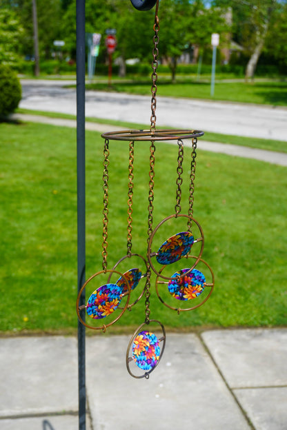 Floral Circle Multicolor Hanging Ornament - Happy Gardens