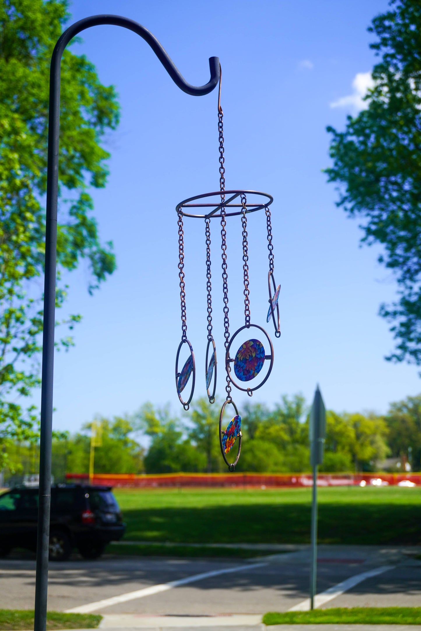 Floral Circle Multicolor Hanging Ornament - Happy Gardens