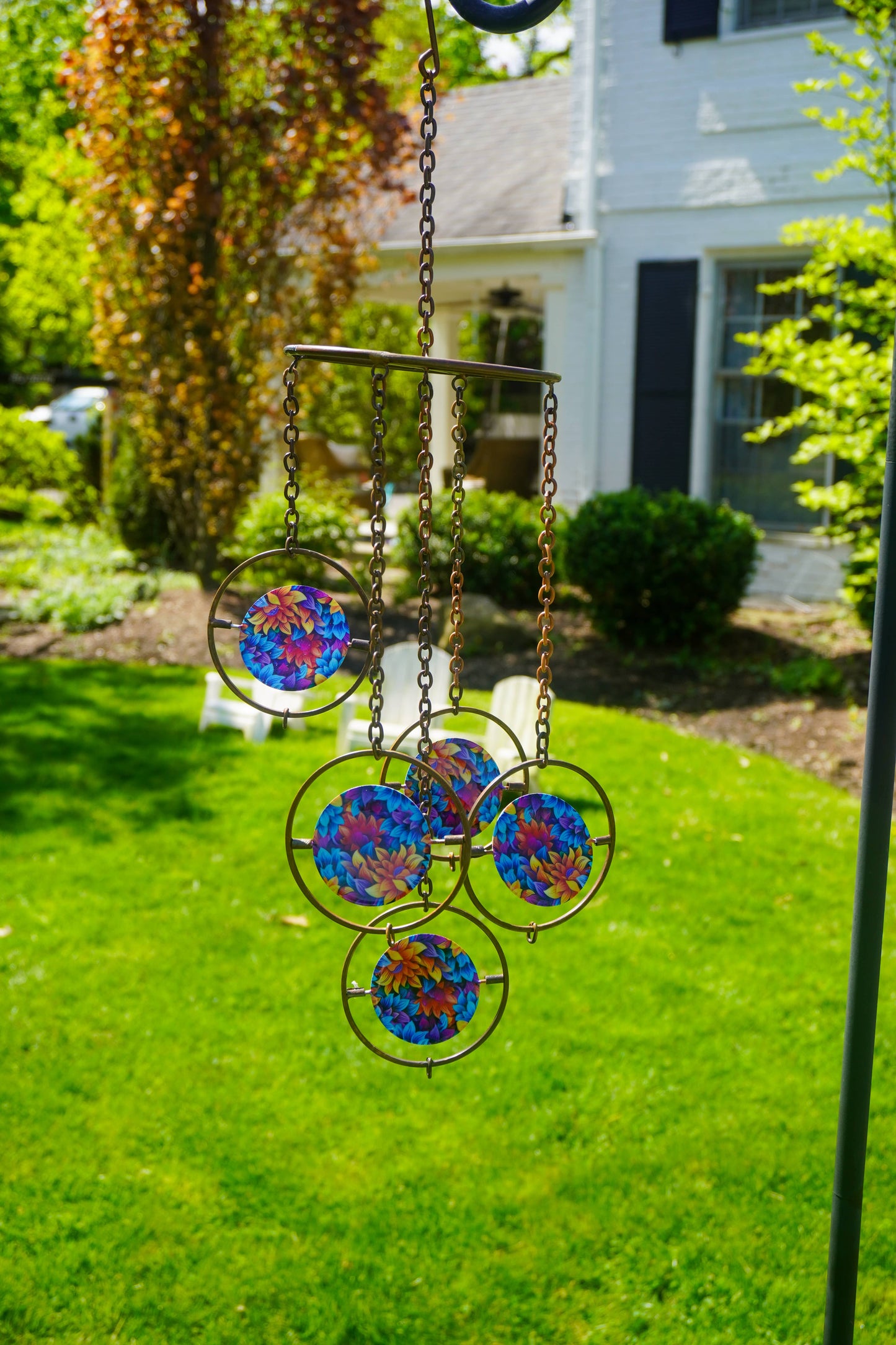 Floral Circle Multicolor Hanging Ornament - Happy Gardens