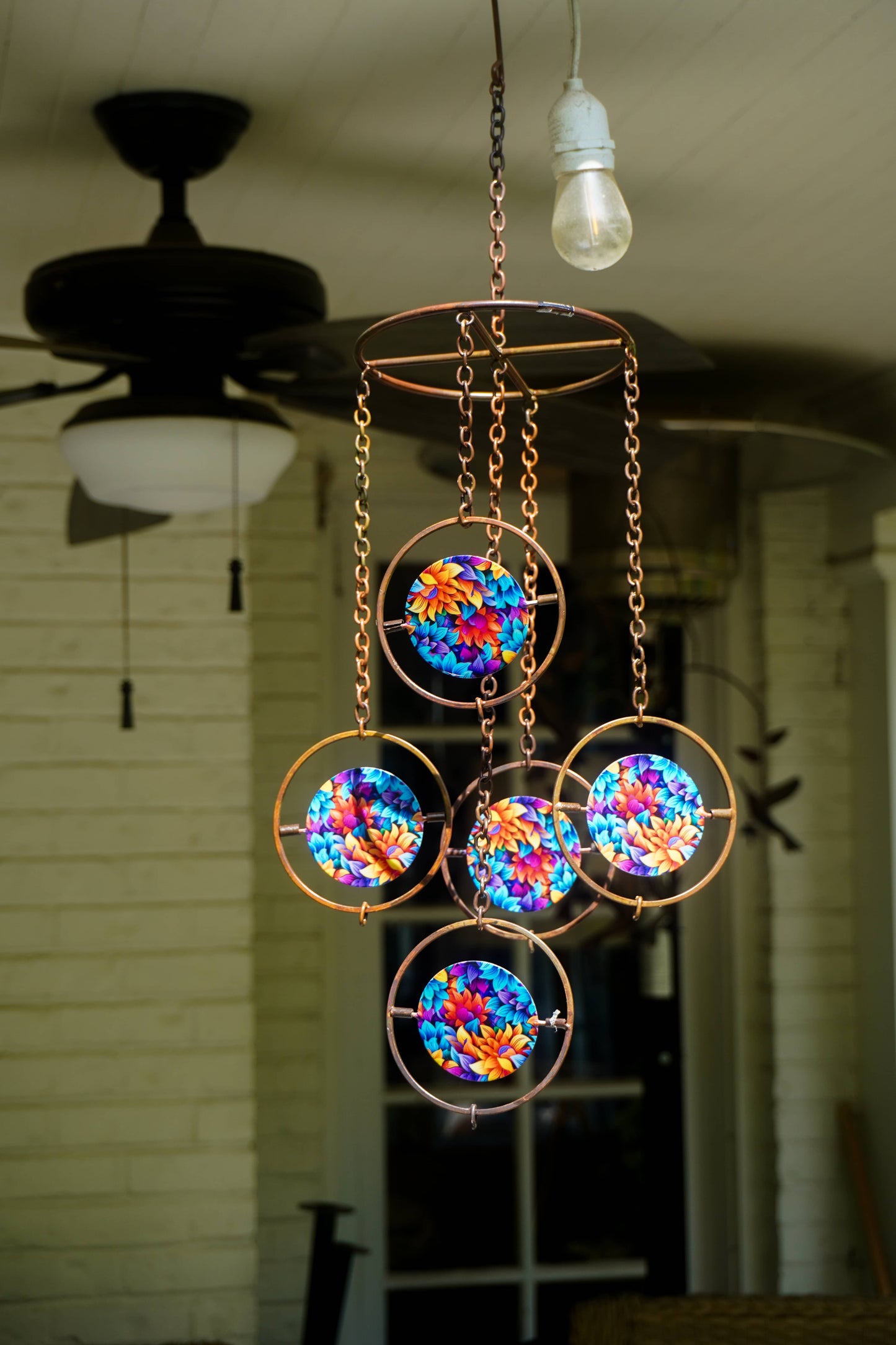 Floral Circle Multicolor Hanging Ornament - Happy Gardens