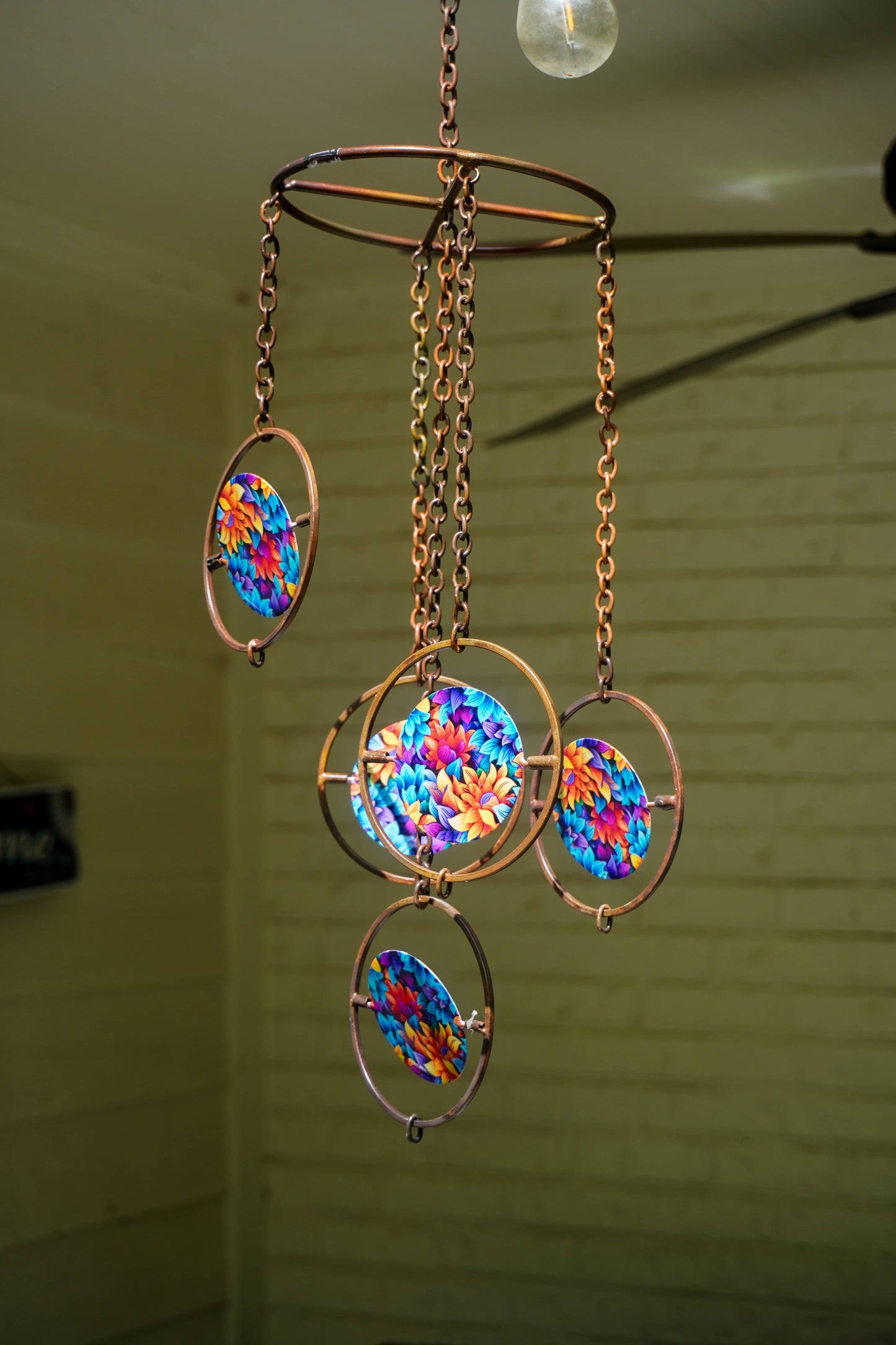 Floral Circle Multicolor Hanging Ornament - Happy Gardens