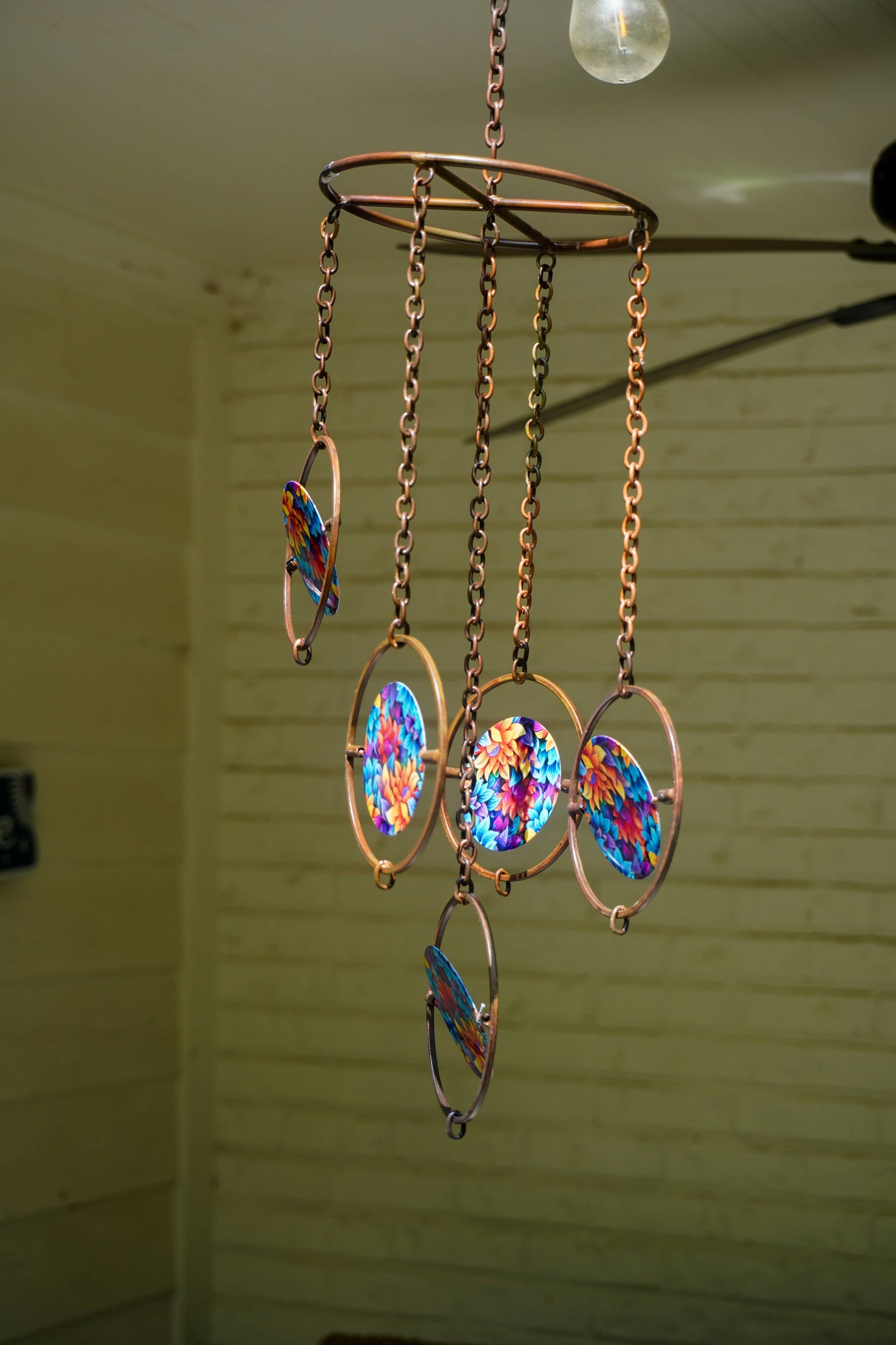 Floral Circle Multicolor Hanging Ornament - Happy Gardens