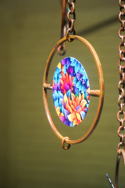 Floral Circle Multicolor Hanging Ornament - Happy Gardens