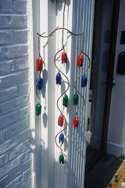 Happy Gardens - Triple Bell Spiral Multicolor Wind Chime
