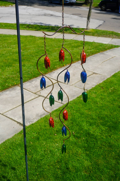 Happy Gardens - Triple Bell Spiral Multicolor Wind Chime