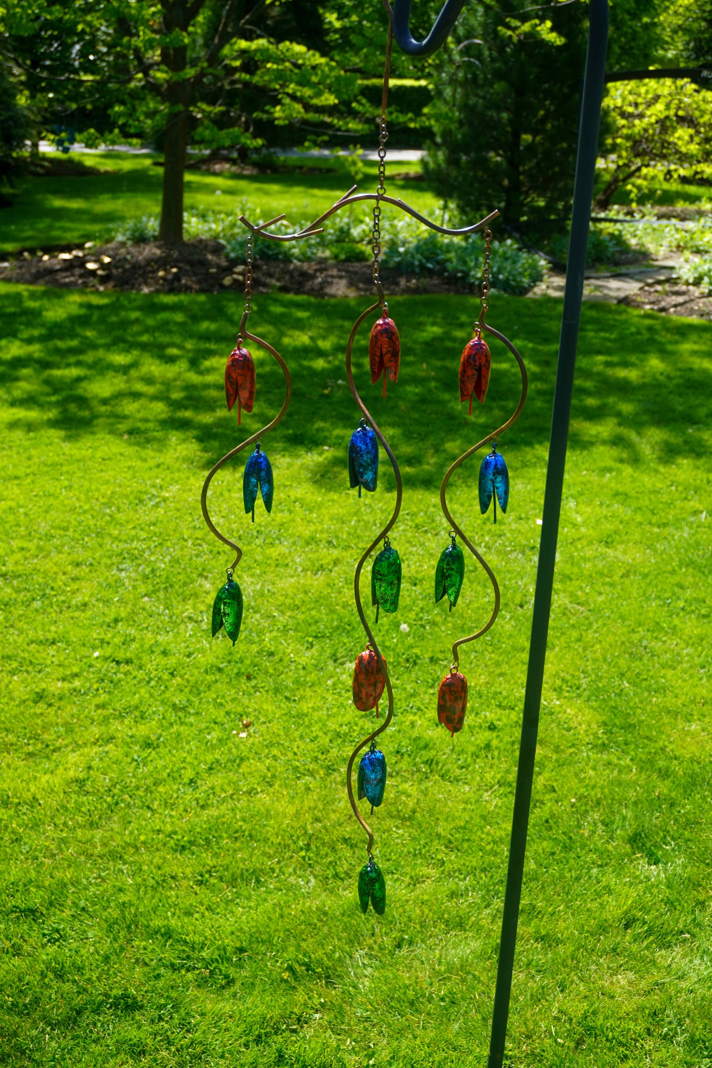 Happy Gardens - Triple Bell Spiral Multicolor Wind Chime