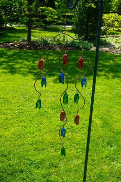 Happy Gardens - Triple Bell Spiral Multicolor Wind Chime