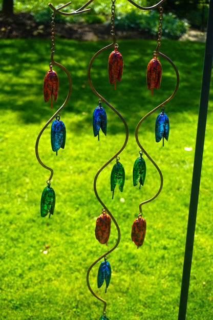 Happy Gardens - Triple Bell Spiral Multicolor Wind Chime