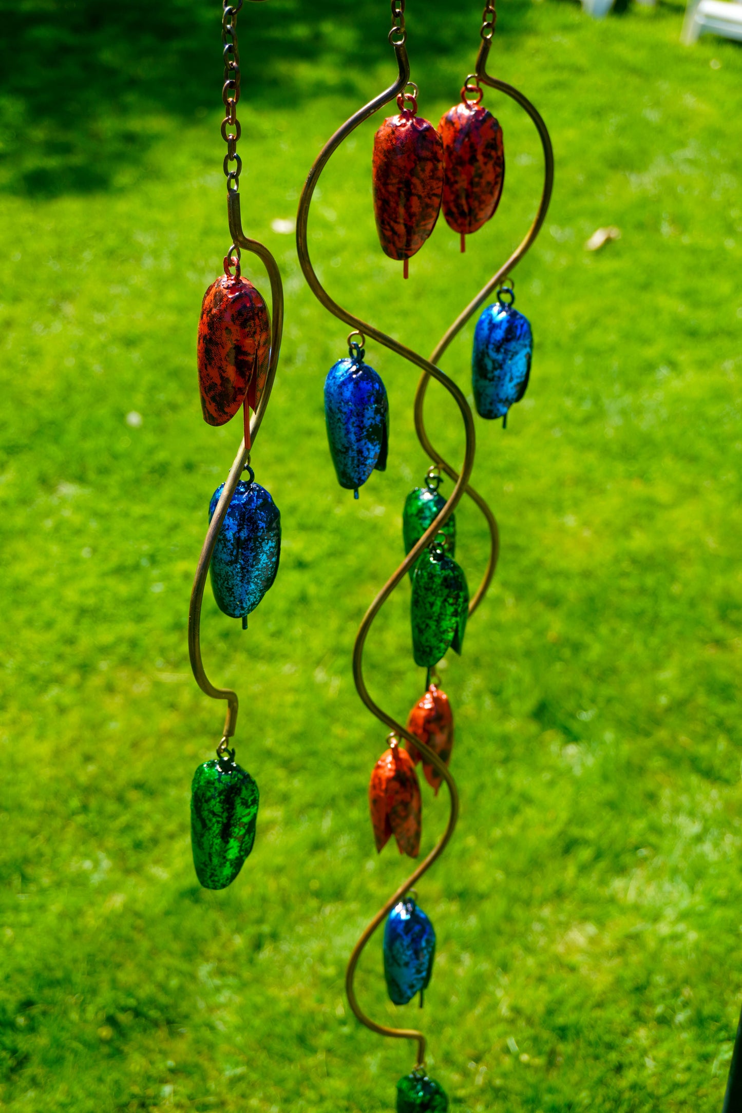 Happy Gardens - Triple Bell Spiral Multicolor Wind Chime