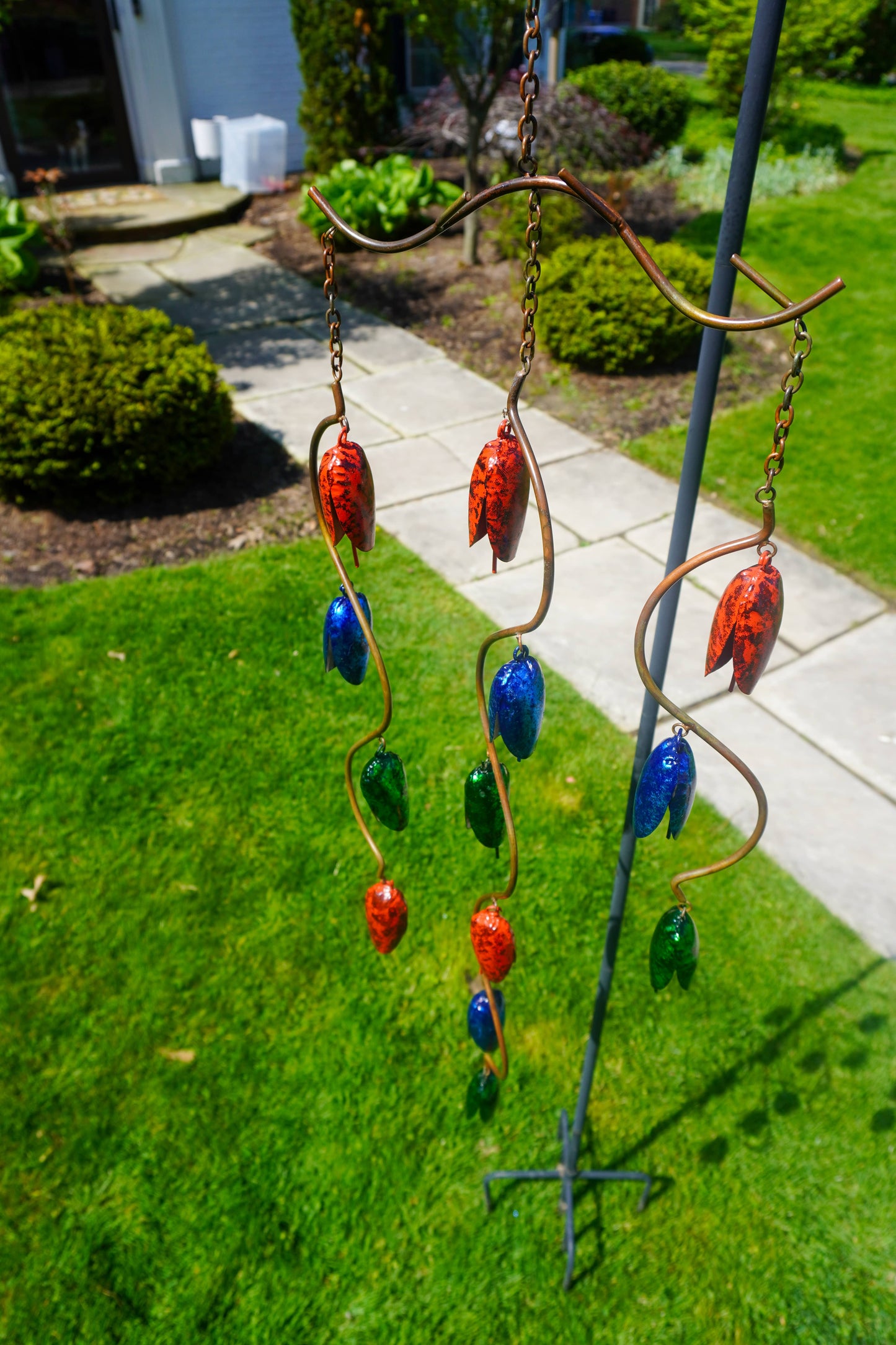 Happy Gardens - Triple Bell Spiral Multicolor Wind Chime