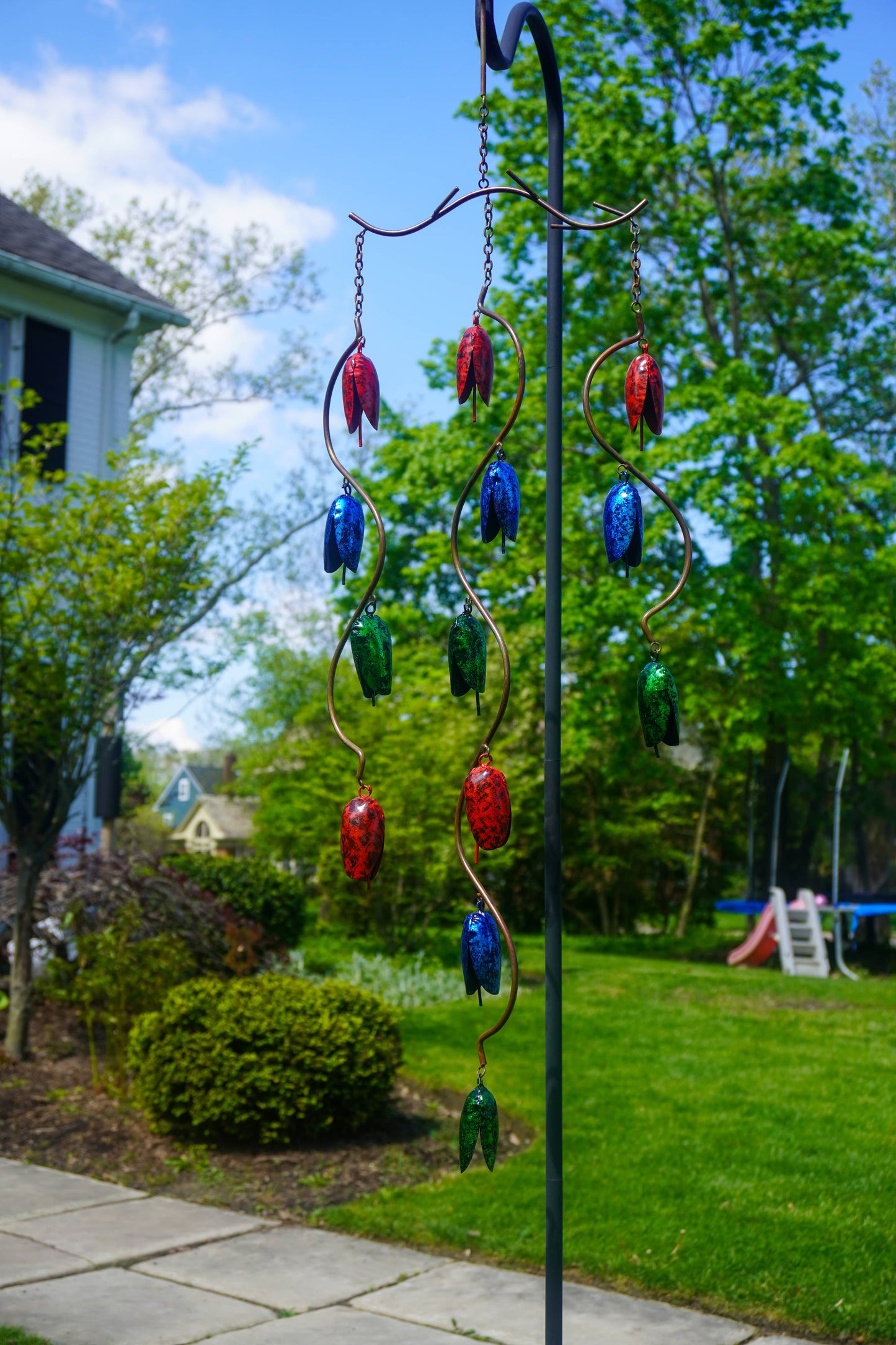Happy Gardens - Triple Bell Spiral Multicolor Wind Chime