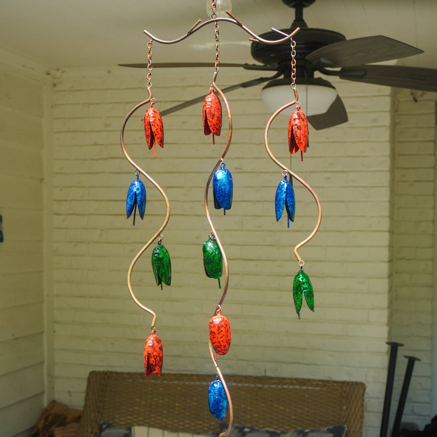 Happy Gardens - Triple Bell Spiral Multicolor Wind Chime
