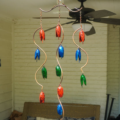 Happy Gardens - Triple Bell Spiral Multicolor Wind Chime