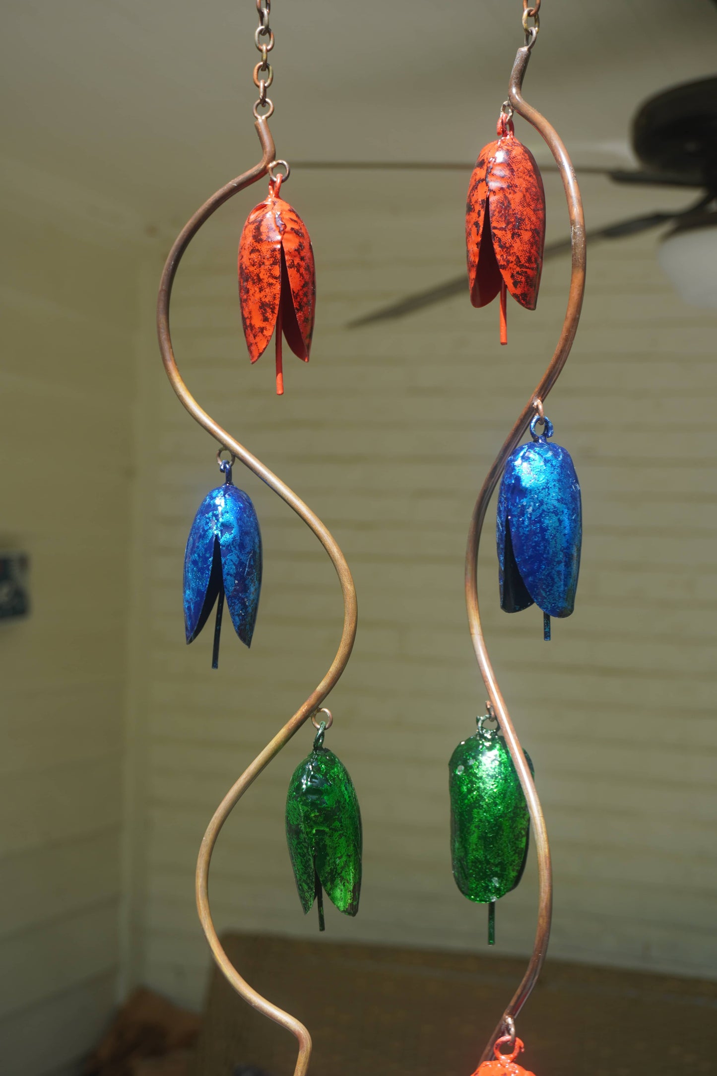 Happy Gardens - Triple Bell Spiral Multicolor Wind Chime