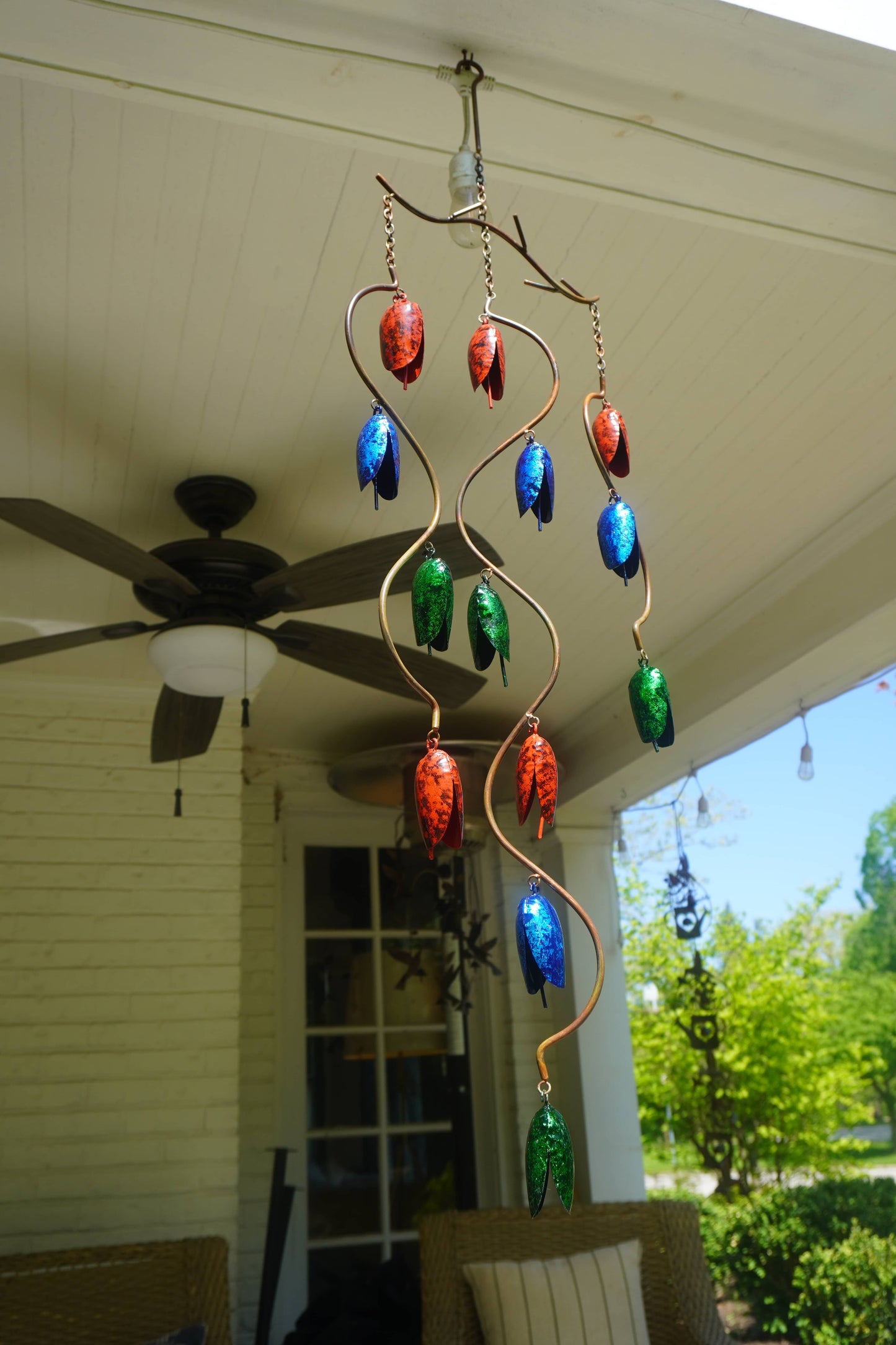 Happy Gardens - Triple Bell Spiral Multicolor Wind Chime