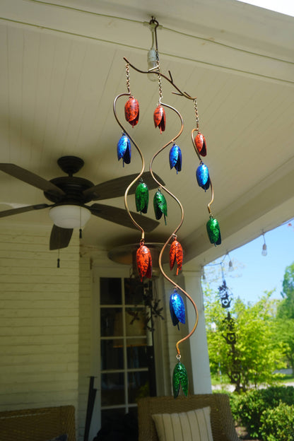 Happy Gardens - Triple Bell Spiral Multicolor Wind Chime