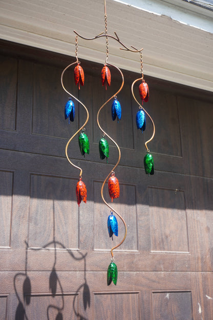 Happy Gardens - Triple Bell Spiral Multicolor Wind Chime